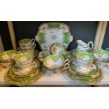 Antique English floral design tea service- 36 pieces.