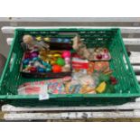 A Box of antique Christmas decorations includes glass bobbles, angel and other accessories