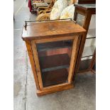 Edwardian inlaid music cabinet with key