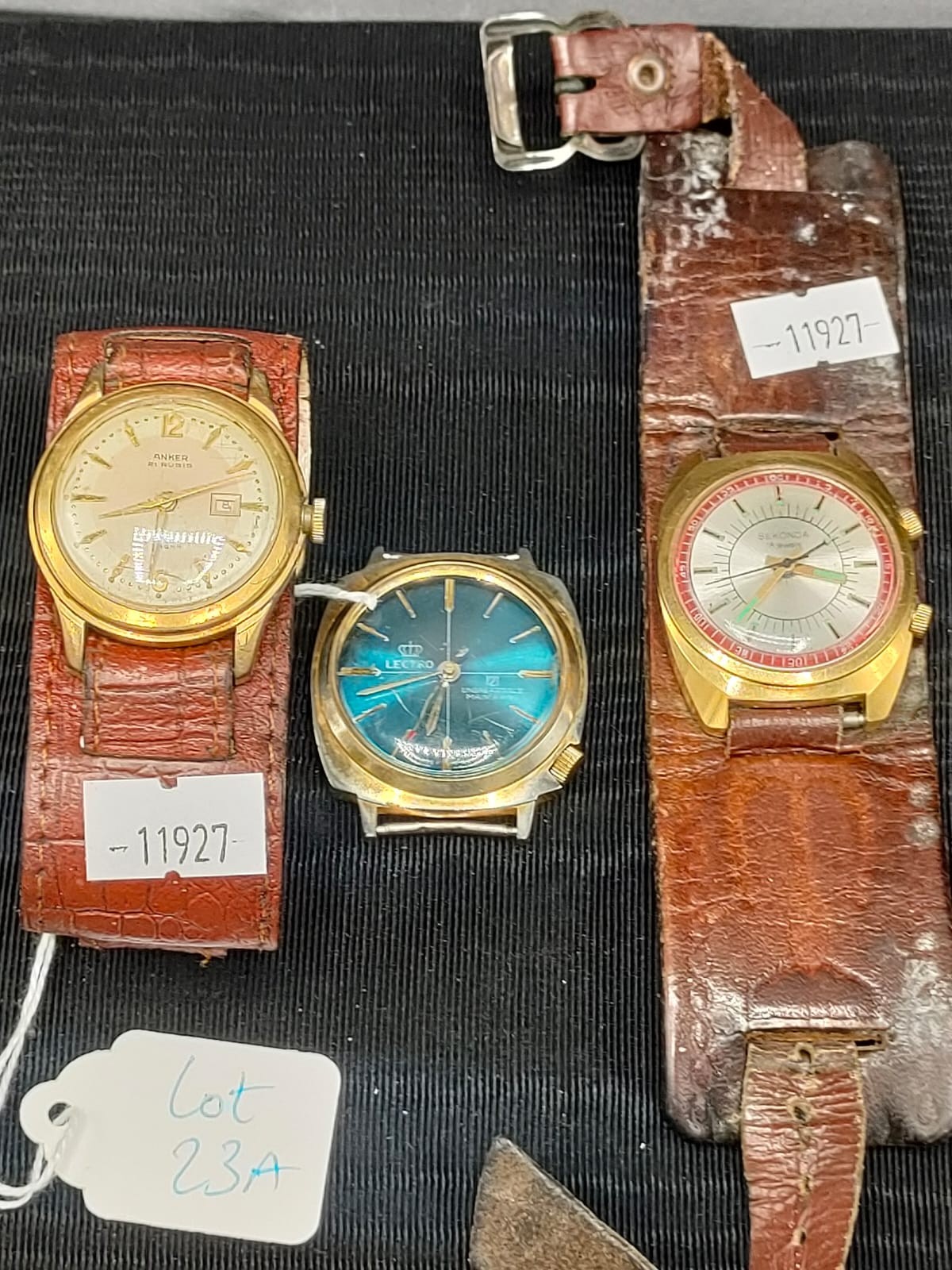 Three vintage watches. Anker 21 Rubis Stossicher Antimagnetic watch- working, Lectro 121 unbreakable