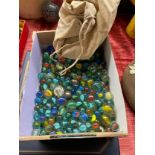 A Box of vintage marbles