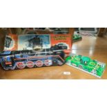 A Continental Express tin plate train with original box and a tin plate Abtotpacca Russian clockwork