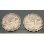 Two 1995 1oz .999 fine silver Mexican Coins.