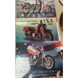 3 Harley Davidson motorcycle reproduction metal pictures