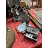 Vintage Microscope and spare accessories