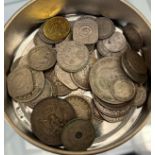 A Collection of antique silver coins; includes American Indian head Five Cents silver coin, 1908