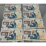 A lot of eight bank notes. 'Jack Nicklaus' Five pound bank notes. The Royal Bank of Scotland Plc