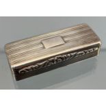 Victorian Birmingham silver snuff box [1.5x7x3cm]
