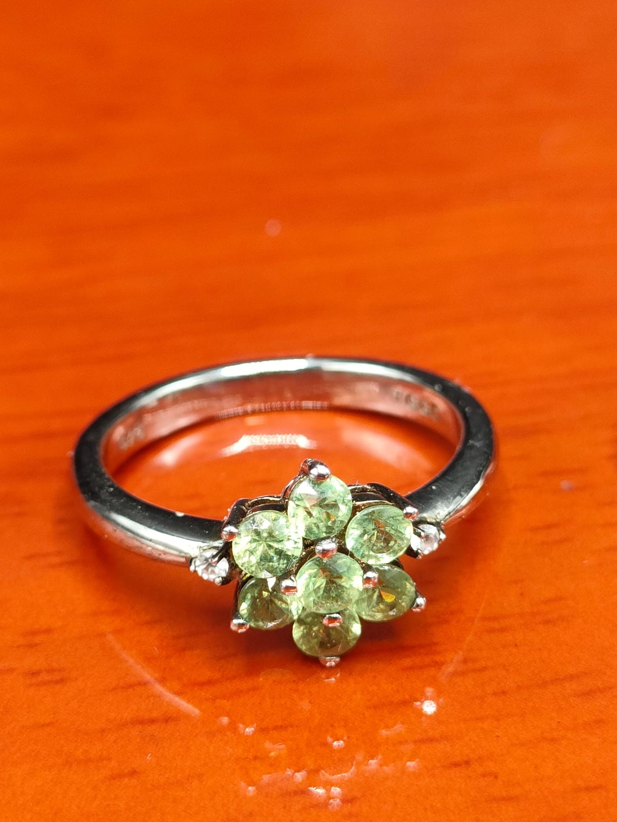 Four 925 silver and gem stone rings includes Ethiopian opal stone set ring. - Image 2 of 5