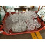 A large crate of glass and crystal