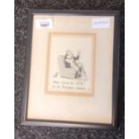 Small framed pen drawing 'Best Wishes for 1979 to all standard readers', Signed Graham. [25x20cm]