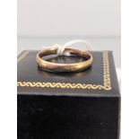 9ct yellow gold wedding band. [Ring size V] [2.17Grams]