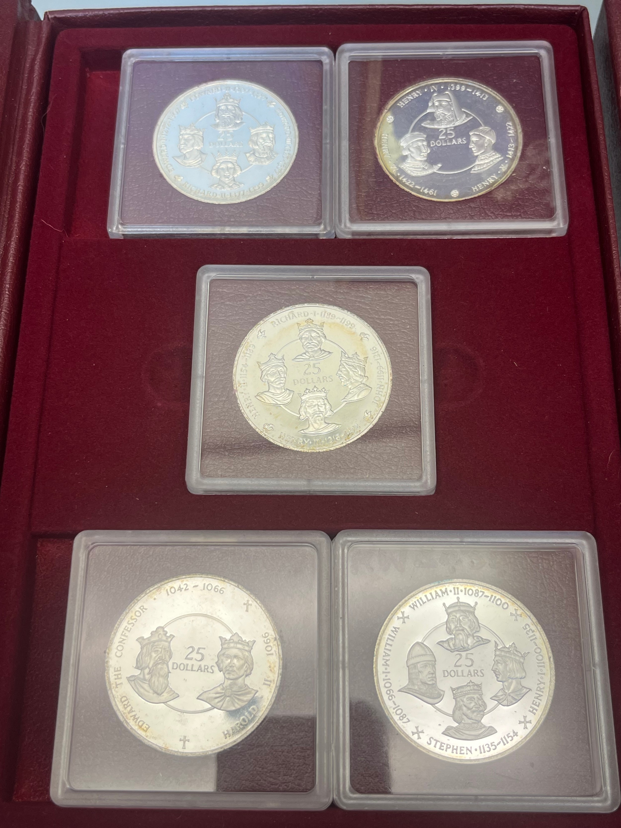 The Kings of England Collection 1980; Two boxed sets of the Cayman Islands Silver coins Kings - Image 2 of 3
