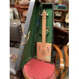 A Box Slide Guitar by BBG cigar box with fitted casing