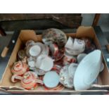 A Box of oriental tea wares and others