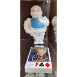 An Original Issue Michelin man Squeeze toy along with Michelin deck of cards