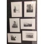 Six framed photographs showing the construction of The Forth Railway Bridge. [59x43cm]