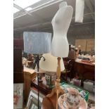 Cast metal Floor lamp along with dress manikin