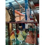 A Selection of figures to include Royal doulton figure Ninette & belle along with Coalport figure