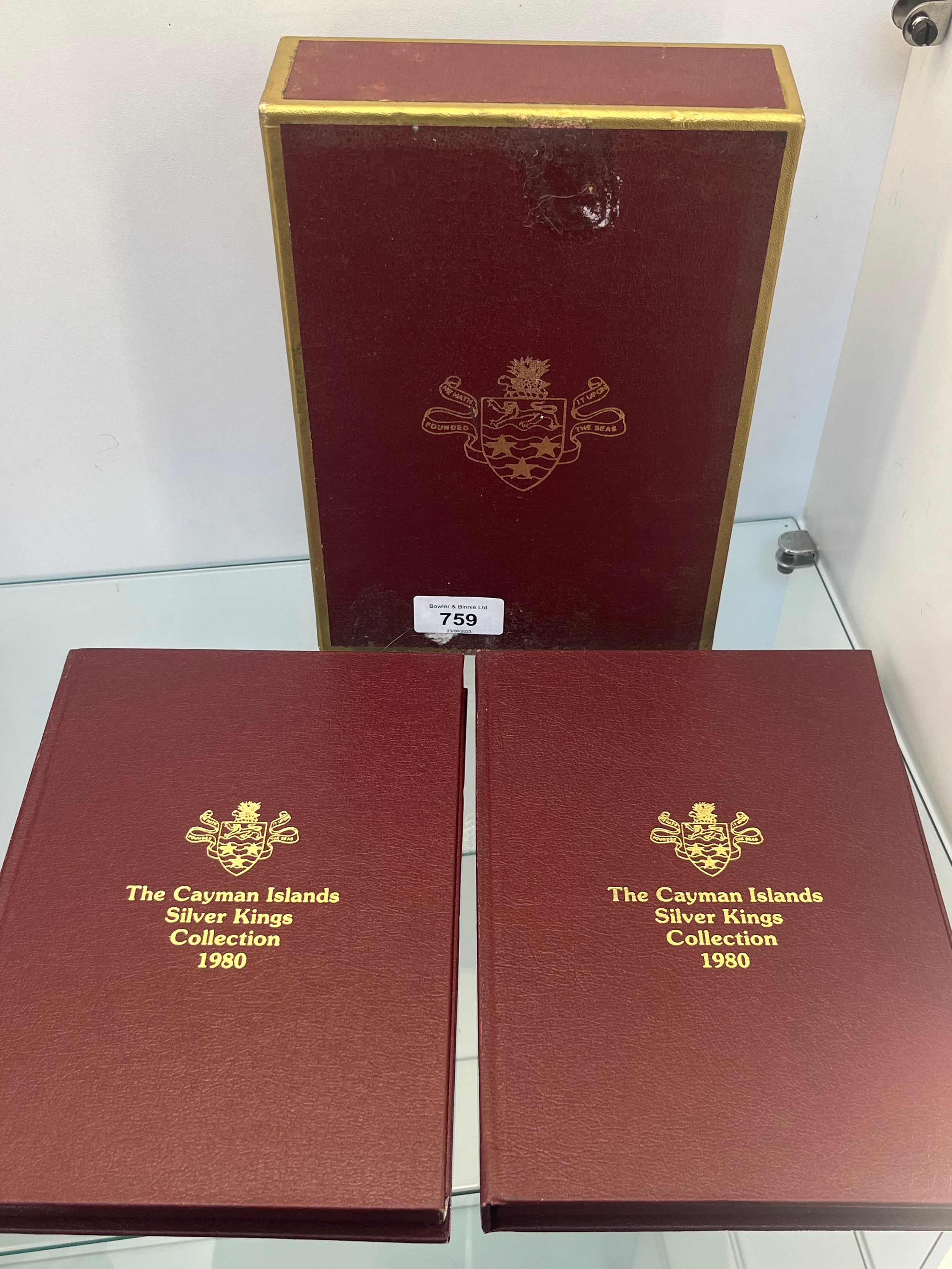 The Kings of England Collection 1980; Two boxed sets of the Cayman Islands Silver coins Kings