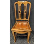 19th century Chinese Huanghuali wood chair, the shaped back with two central pierced splats,