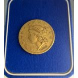 1853 Liberty Coronet head gold $20 Dollar coin- double eagle. [33.34grams] [34.08mm diameter]