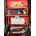 A Selection of vintage kids toy guns; J&LR LTD Plastic grenades, MAM Mini Jolly cap gun, Texan