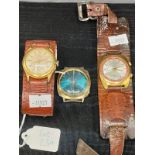 Three vintage watches. Anker 21 Rubis Stossicher Antimagnetic watch- working, Lectro 121 unbreakable