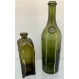 19th century green bottle with 'Pernod S.A.' SEAL Applied. Together with another 19th century