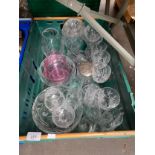 A Crate of Crystal glass ware to include Edinburgh crystal bowl and Caithness vase