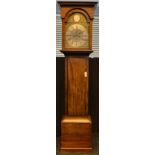 Scottish George III Mahogany longcase clock, John Adamson, Kilmarnock- 18th century- Brass dial