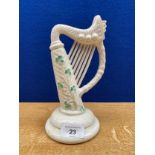 A Belleek porcelain Harp