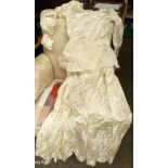 A Vintage Heavy Silk Wedding Dress, with braiding, Ideal for repurposing the Fabric.