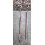 2 Antique walking sticks to include secret sword walking stick