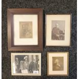 Various framed photos; Original photo of the Queen- Simpsons House Edinburgh July 1947 [Copyright of
