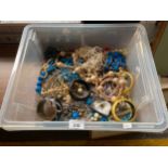 A large box of costume jewellery