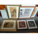 A large collection of Oriental themed pictures and prints