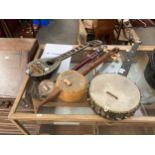 A Selection of 4 eastern themed musical instruments to include Banjo