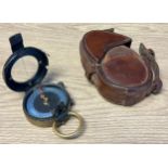 WWI Verner's Pattern VIII Compass with leather pouch. F-L No. 90064 1917.