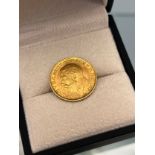 1913 King George V Full gold sovereign coin.