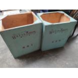 A pair of antique advertising boxes 'Watt Bros Limited