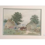 Watercolour depicting country rural scene, unsigned. [38x48cm]