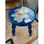 A hand painted old stool