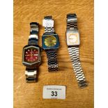A Collection of 3 watches includes 2 Ricoh 21 jewel watches automatic along with citizen watch