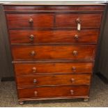 William IV Mahogany chest on chest - early 19th century, the top with two short over two long