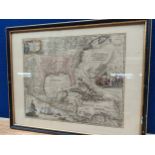 A small mexican antique map framed [37x30cm]