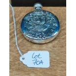 A Perfume bottle with embossed decoration, stamped 800 to the neck. [5.5cm in diameter]