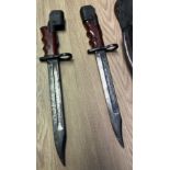 Two No.7 MK 1/L Bayonets. These bayonets were designed to be a hybrid bayonet/ fighting knife,