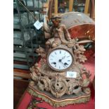 A 19th Century French spelter mantel clock