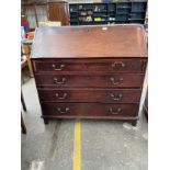 A large 19th century 4 drawer writing bureau (in need of attention)